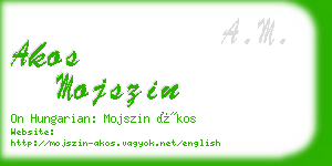 akos mojszin business card